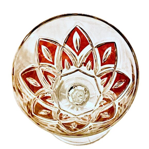 Vintage VMC Reims French Harlequin Crystal Wine Glasses Set of 3, 1 Red 2 Yellow - Picture 4 of 13